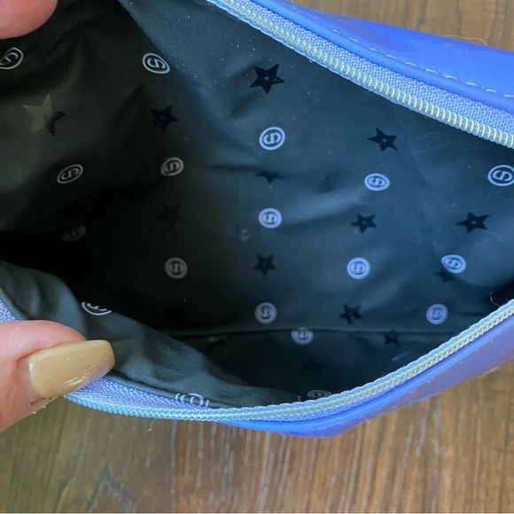 Dior Embossed Blue Ombré Faux Patent Leather Cosmetic Pouch Makeup Bag💄 - Picture 5 of 7